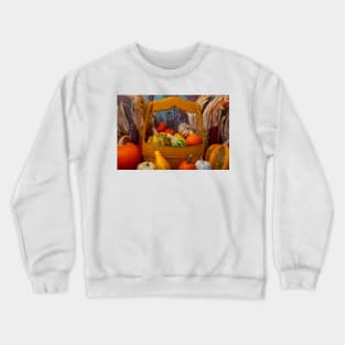 Yellow Bucket With Autumn Harvest Crewneck Sweatshirt